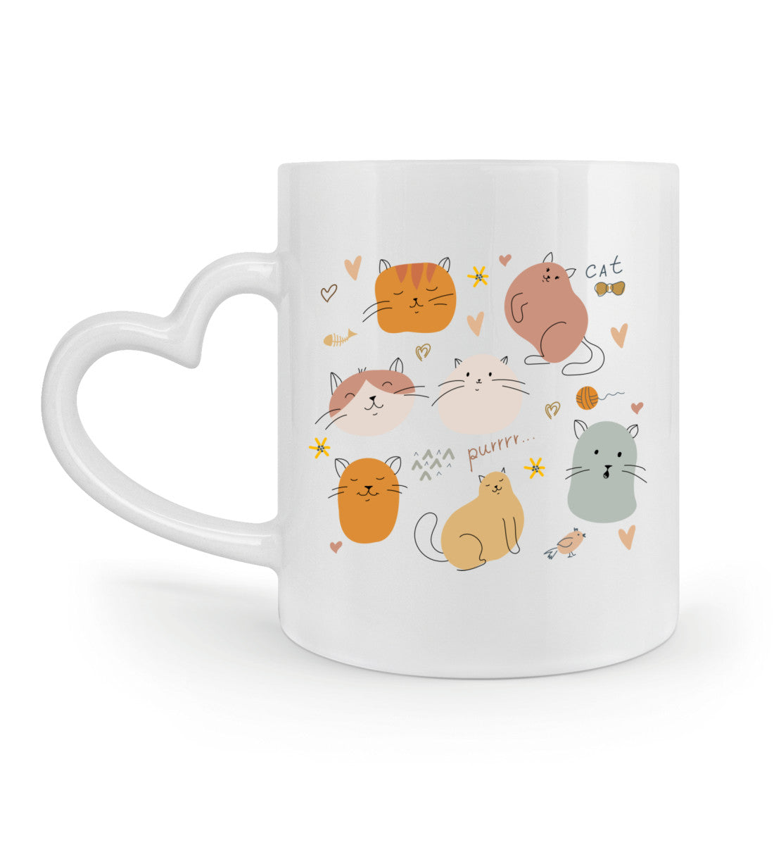 Süße Katzen  – Herzhenkel Tasse Mode