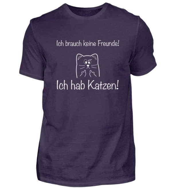 Ich brauch keine Freunde! Ich hab Katzen! weiß  - Herren Premiumshirt Mode – Bild 2