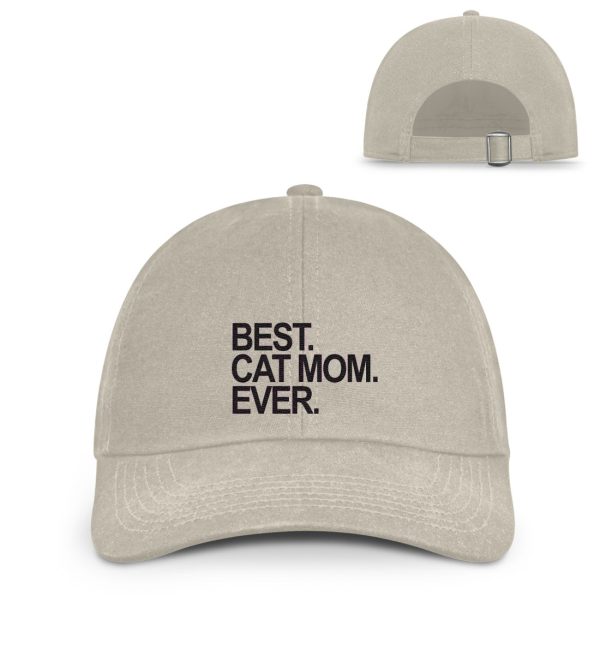 Best. Cat Mom. Ever. - Organic Baseball Kappe mit Stick Rabatt