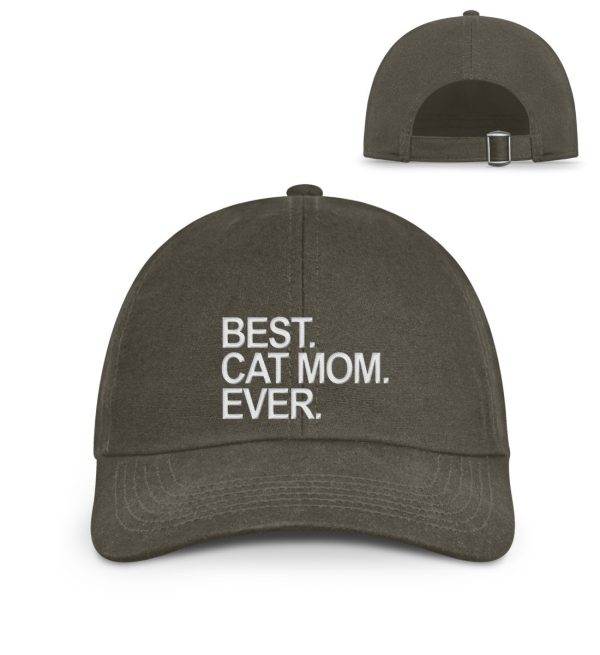 Best. Cat Mom. Ever. - Organic Baseball Kappe mit Stick Online – Bild 3