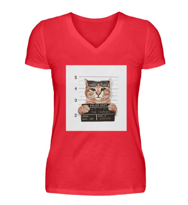 Criminal cat  - V-Neck Damenshirt Schn?ppchen – Bild 5