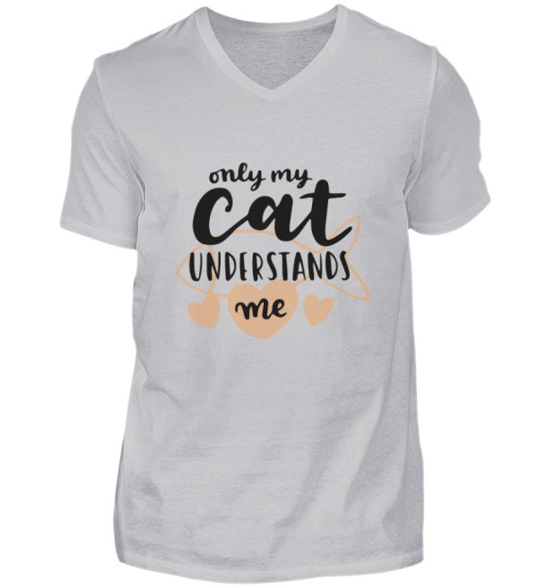 Only my cat understands me  - Herren V-Neck Shirt Online-Verkauf – Bild 3