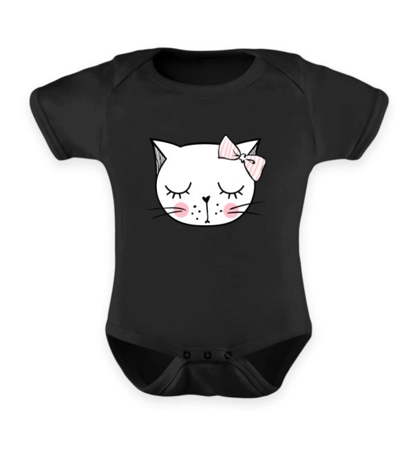 Lustiges Katzengesicht mit Schleife  - Baby Body Schn?ppchen – Bild 5