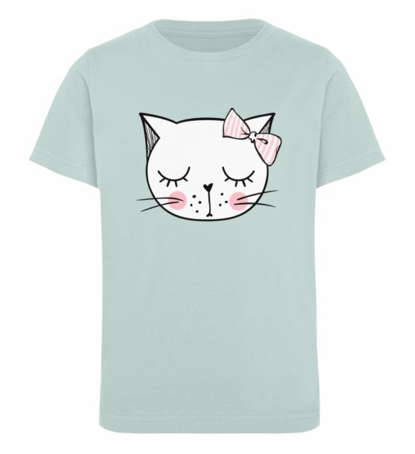 Lustiges Katzengesicht mit Schleife  - Kinder Organic T-Shirt Jetzt online