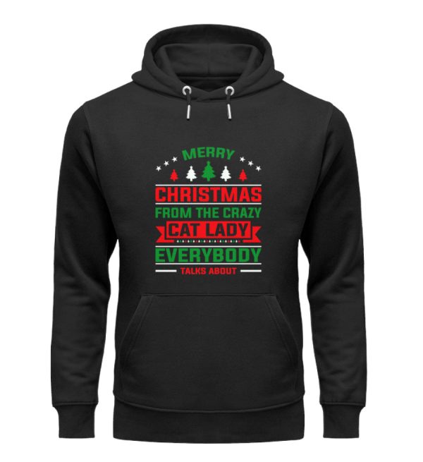 Merry christmas from the crazy cat lady  - Unisex Organic Hoodie Im Angebot – Bild 2