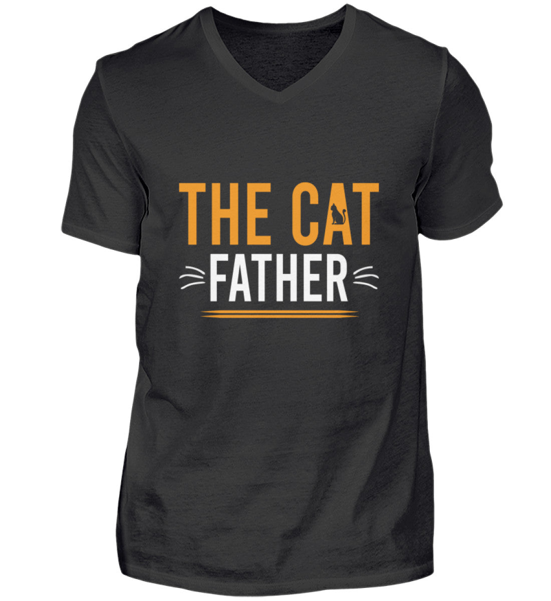 The Cat Father  – Herren V-Neck Shirt Im Angebot