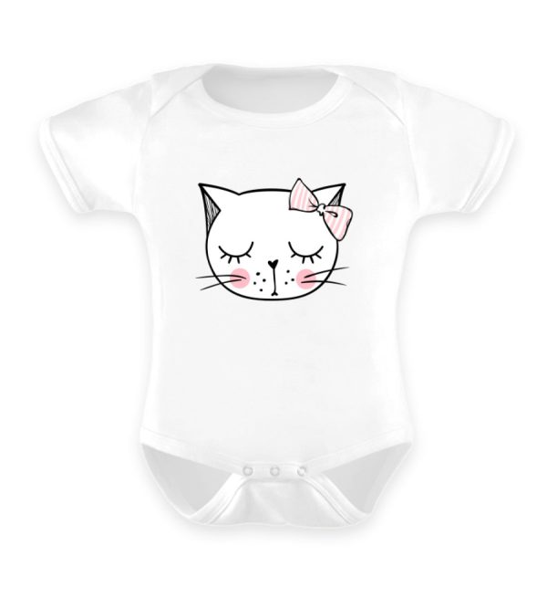 Lustiges Katzengesicht mit Schleife  - Baby Body Schn?ppchen – Bild 2