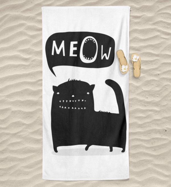Funny ugly cat Meow - High quality beach towel Online-Schn?ppchen