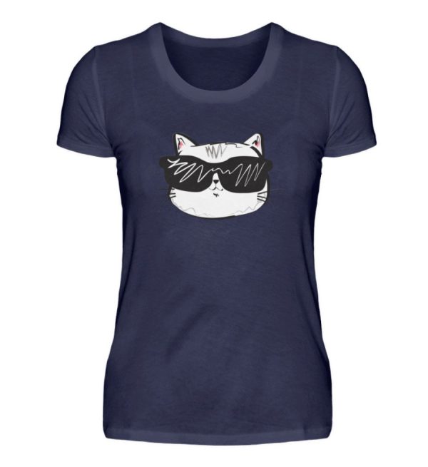 Coole Katze mit Sonnenbrille  - Damen Premiumshirt Schn?ppchen – Bild 5