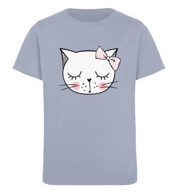 Lustiges Katzengesicht mit Schleife  - Kinder Organic T-Shirt Jetzt online – Bild 4