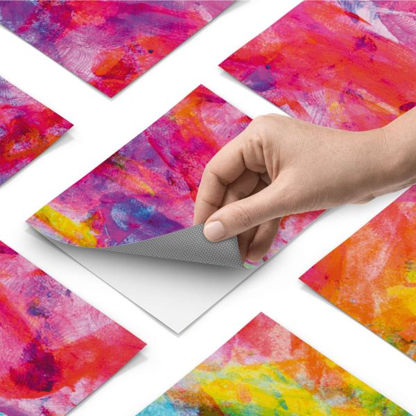 Fliesenaufkleber [hoch] für Küche & Bad - Design: Abstract Watercolor Schn?ppchen – Bild 3