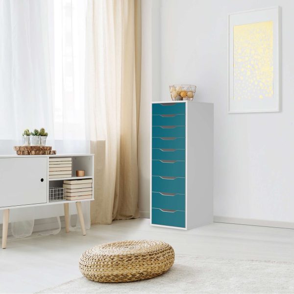 Folie für Möbel IKEA Alex 9 Schubladen (bis 2021) - Design: Türkisgrün Dark Angebot – Bild 3