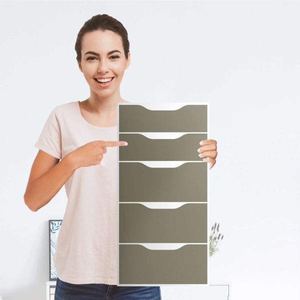 Klebefolie für Möbel IKEA Alex 5 Schubladen (bis 2021) - Design: Braungrau Light Angebot – Bild 4
