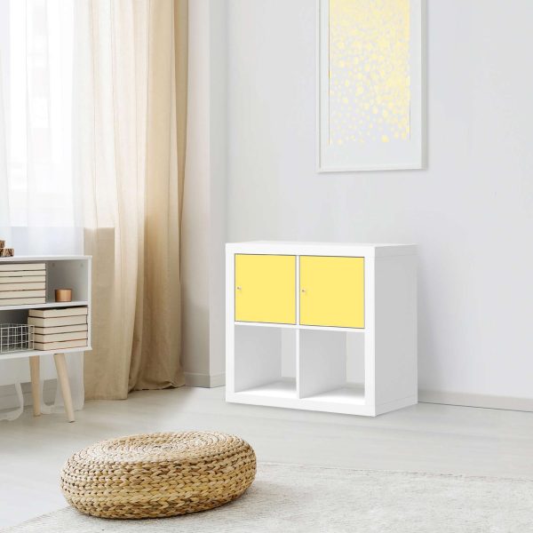 Möbelfolie IKEA Kallax Regal 2 Türen (quer) - Design: Gelb Light Zu verkaufen – Bild 3