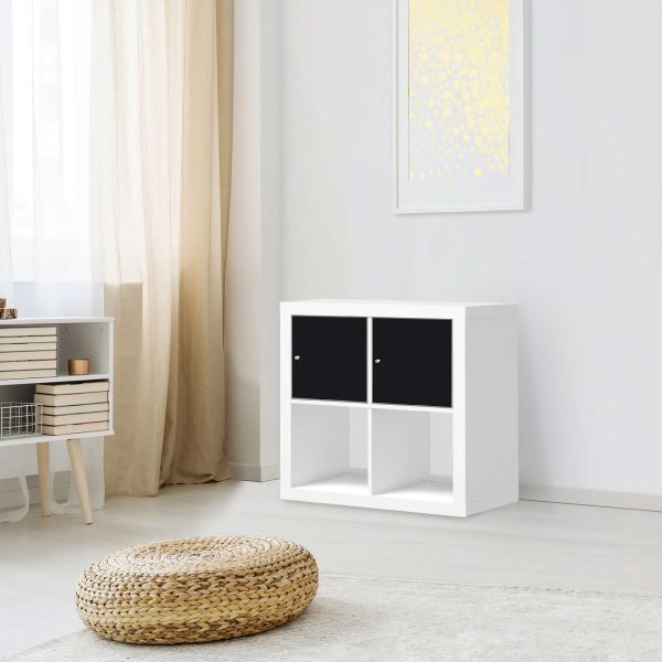 Möbelfolie IKEA Kallax Regal 2 Türen (quer) - Design: Schwarz Online-Verkauf – Bild 3