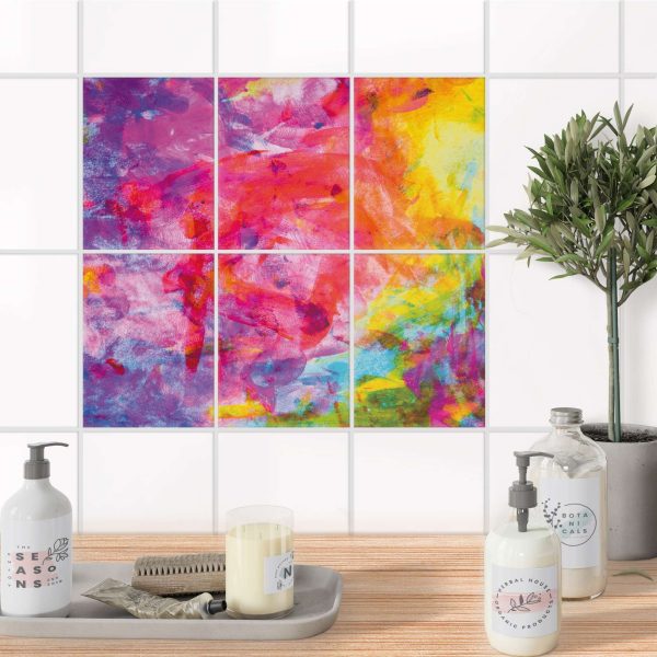 Fliesenaufkleber [hoch] für Küche & Bad - Design: Abstract Watercolor Schn?ppchen – Bild 2
