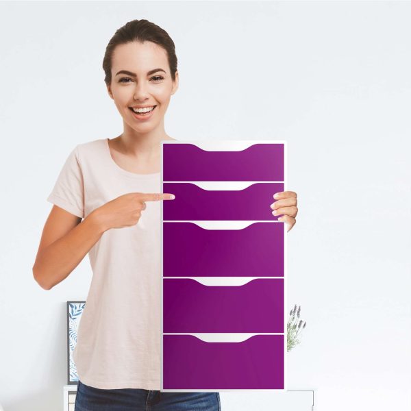 Klebefolie für Möbel IKEA Alex 5 Schubladen (bis 2021) - Design: Flieder Dark Im Angebot – Bild 4