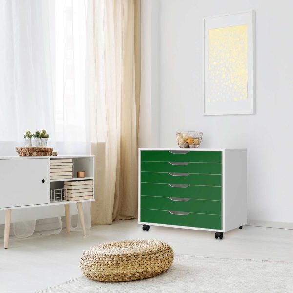 Möbelfolie IKEA Alex Rollcontainer 6 Schubladen (bis 2021) - Design: Grün Dark Verkauf – Bild 3