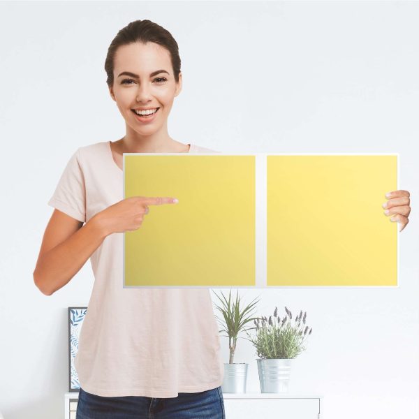 Möbelfolie IKEA Kallax Regal 2 Türen (quer) - Design: Gelb Light Zu verkaufen – Bild 4