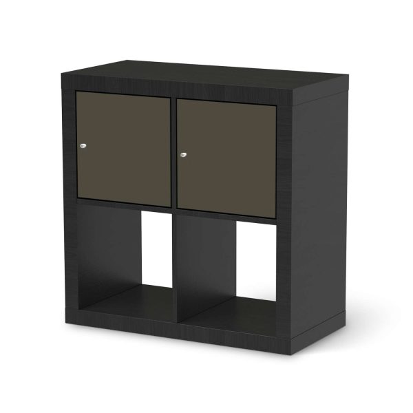Möbelfolie IKEA Kallax Regal 2 Türen (quer) - Design: Braungrau Dark Jetzt online – Bild 2