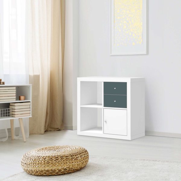 Möbelfolie IKEA Kallax Regal Schubladen - Design: Blaugrau Light Online – Bild 3