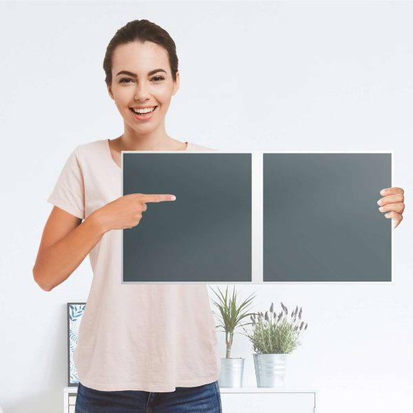 Möbelfolie IKEA Kallax Regal 2 Türen (quer) - Design: Blaugrau Light Jetzt online – Bild 4