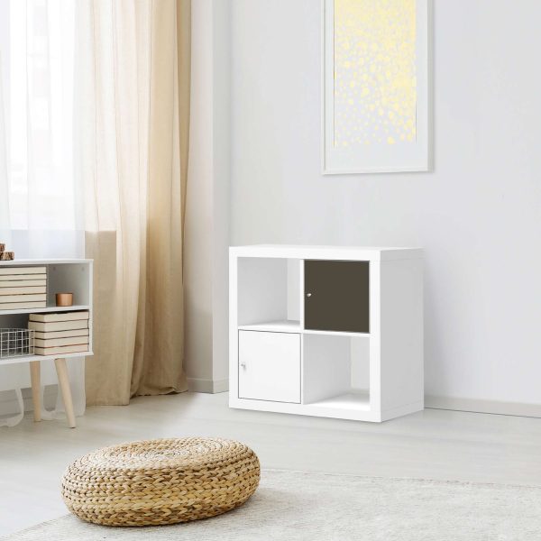 Selbstklebende Folie IKEA Kallax Regal 1 Türe - Design: Braungrau Dark Schn?ppchen – Bild 3