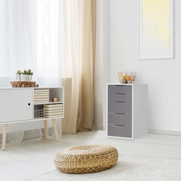 Klebefolie für Möbel IKEA Alex 5 Schubladen (bis 2021) - Design: Grau Light Jetzt online – Bild 3