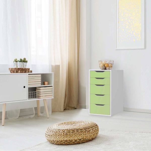 Klebefolie für Möbel IKEA Alex 5 Schubladen (bis 2021) - Design: Hellgrün Light Im Angebot – Bild 3