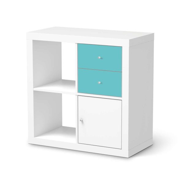 Möbelfolie IKEA Kallax Regal Schubladen - Design: Türkisgrün Light Rabatt