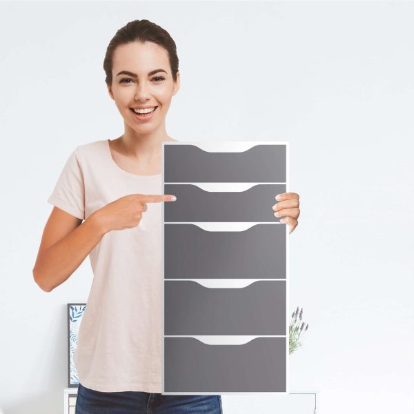 Klebefolie für Möbel IKEA Alex 5 Schubladen (bis 2021) - Design: Grau Light Jetzt online – Bild 4