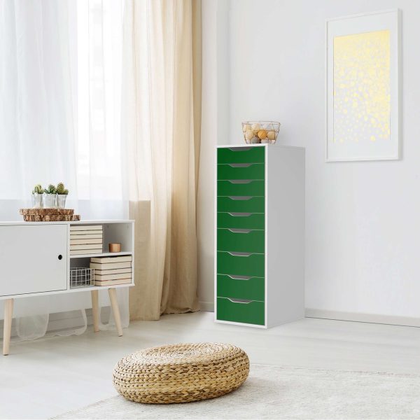 Folie für Möbel IKEA Alex 9 Schubladen (bis 2021) - Design: Grün Dark Zu verkaufen – Bild 3