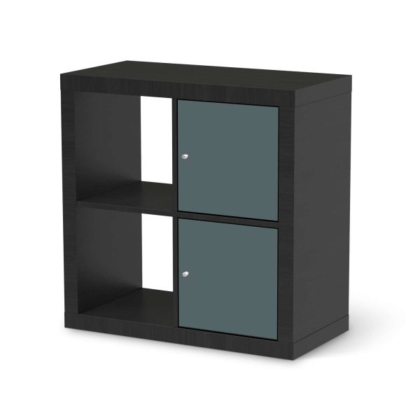 Möbelfolie IKEA Kallax Regal 2 Türen (hoch) - Design: Blaugrau Light Mode – Bild 2
