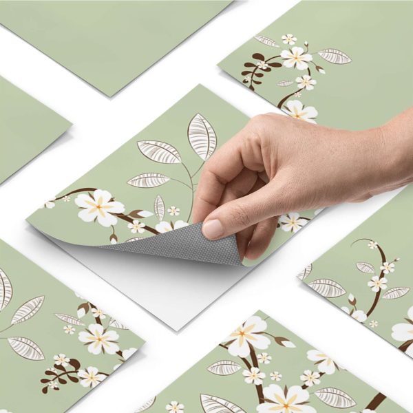 Fliesenfolie [quer] für Küche & Bad - Design: White Blossoms Online-Schn?ppchen – Bild 3