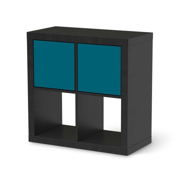 Möbelfolie IKEA Kallax Regal 2 Türen (quer) - Design: Türkisgrün Dark Im Angebot – Bild 2