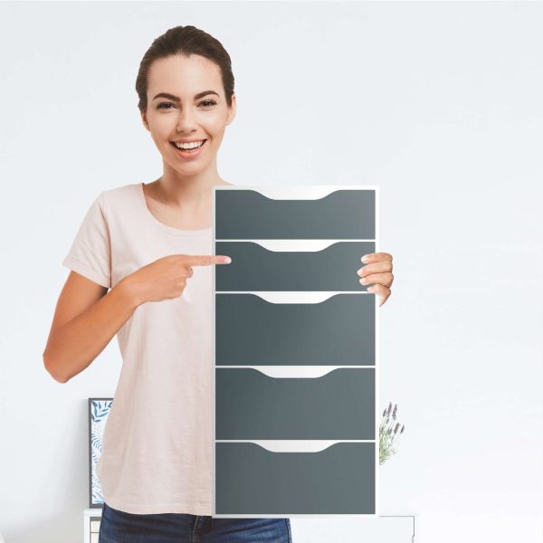 Klebefolie für Möbel IKEA Alex 5 Schubladen (bis 2021) - Design: Blaugrau Light Im Angebot – Bild 4