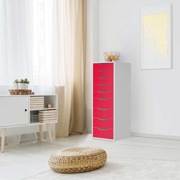 Folie für Möbel IKEA Alex 9 Schubladen (bis 2021) - Design: Rot Light Online-Schn?ppchen – Bild 3