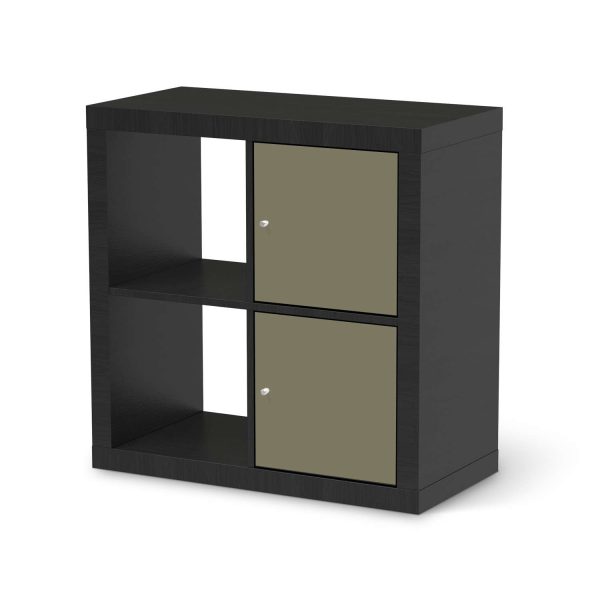 Möbelfolie IKEA Kallax Regal 2 Türen (hoch) - Design: Braungrau Light Rabatt – Bild 2