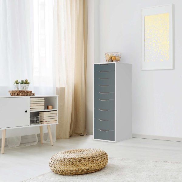 Folie für Möbel IKEA Alex 9 Schubladen (bis 2021) - Design: Blaugrau Light Zu verkaufen – Bild 3