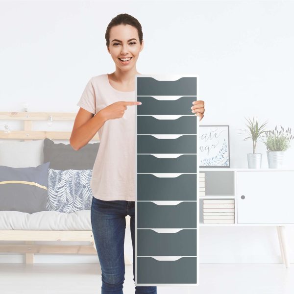 Folie für Möbel IKEA Alex 9 Schubladen (bis 2021) - Design: Blaugrau Light Zu verkaufen – Bild 4