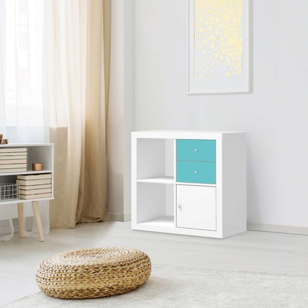 Möbelfolie IKEA Kallax Regal Schubladen - Design: Türkisgrün Light Rabatt – Bild 3