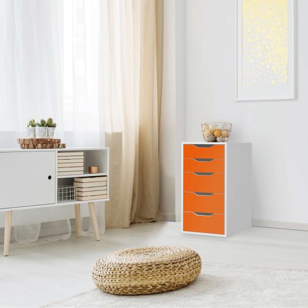 Klebefolie für Möbel IKEA Alex 5 Schubladen (bis 2021) - Design: Orange Dark Online-Schn?ppchen – Bild 3
