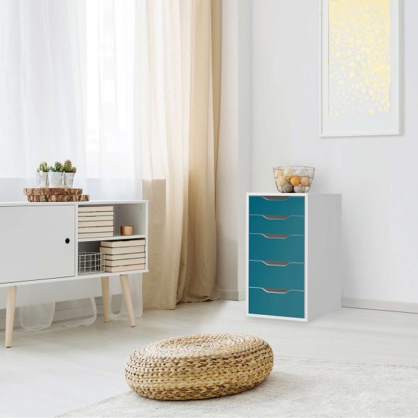 Klebefolie für Möbel IKEA Alex 5 Schubladen (bis 2021) - Design: Türkisgrün Dark Online-Schn?ppchen – Bild 3