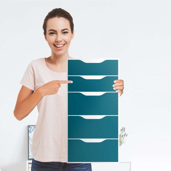 Klebefolie für Möbel IKEA Alex 5 Schubladen (bis 2021) - Design: Türkisgrün Dark Online-Schn?ppchen – Bild 4
