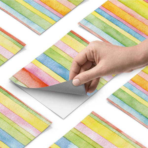 Fliesenfolie [quer] für Küche & Bad - Design: Watercolor Stripes Online-Verkauf – Bild 3
