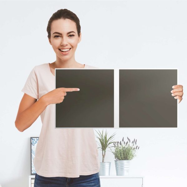 Möbelfolie IKEA Kallax Regal 2 Türen (quer) - Design: Braungrau Dark Jetzt online – Bild 4