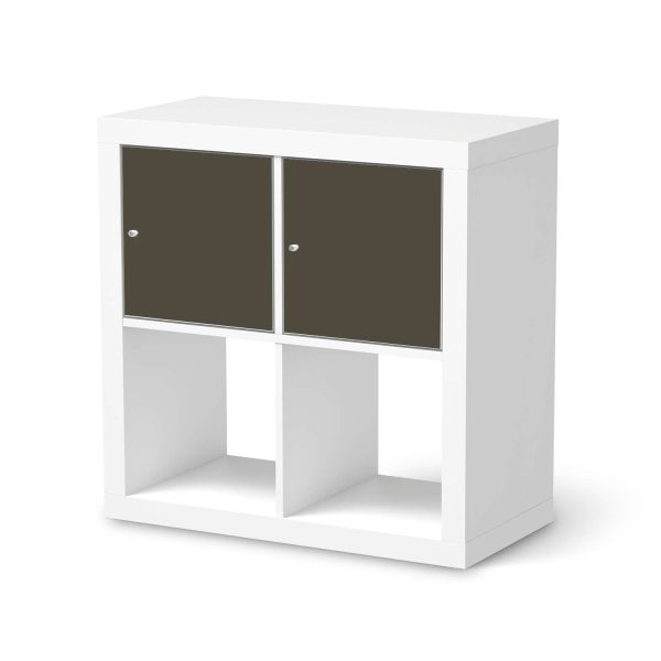 Möbelfolie IKEA Kallax Regal 2 Türen (quer) - Design: Braungrau Dark Jetzt online
