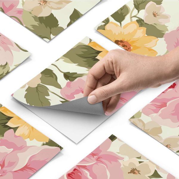 Fliesenaufkleber [hoch] für Küche & Bad - Design: Vintage Flowers Schn?ppchen – Bild 3