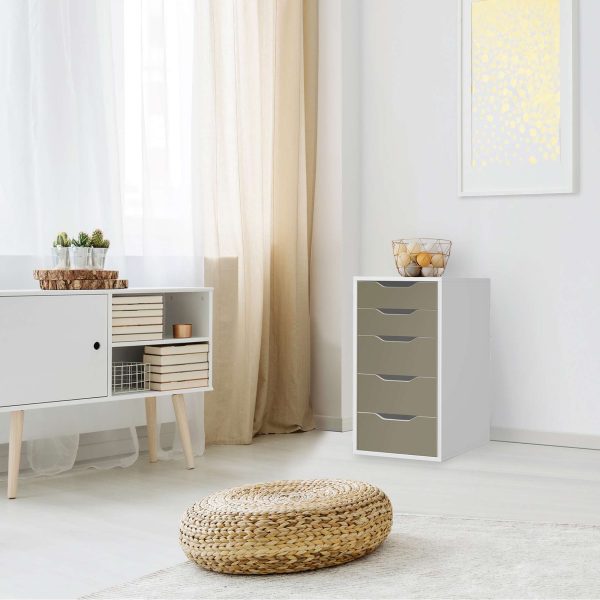 Klebefolie für Möbel IKEA Alex 5 Schubladen (bis 2021) - Design: Braungrau Light Angebot – Bild 3