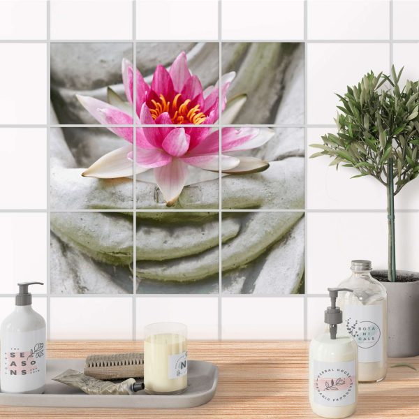 Klebefliesen für Küche & Bad - Design: Flower Buddha Verkauf – Bild 2
